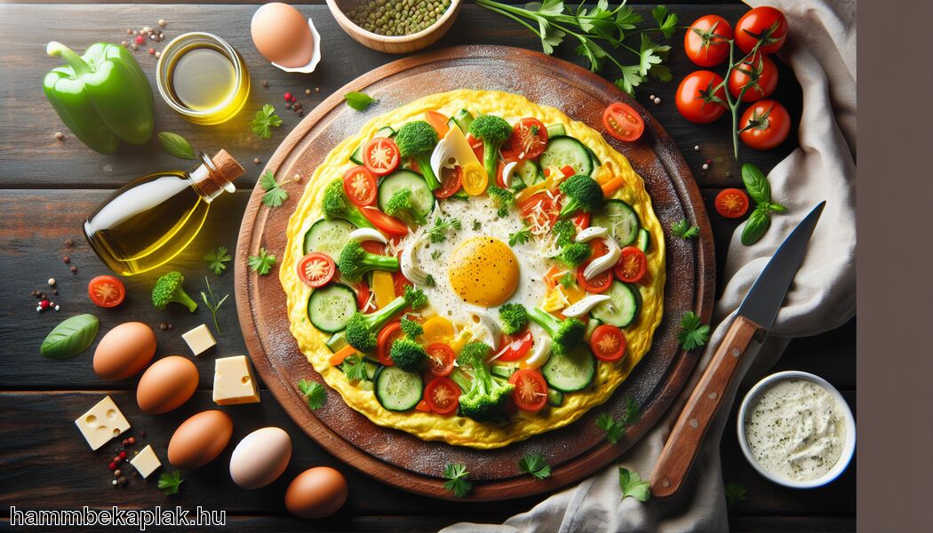 Tálalás friss fűszerekkel és sajttal - Zöldséges omlett » Ízletes és tápláló recept